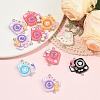 10Pcs Opaque Resin Connector Charms RESI-YW0006-07-4