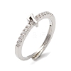 Rack Plating Brass Clear Cubic Zirconia Number 7 Adjustable Rings for Women RJEW-S407-09P-07-1