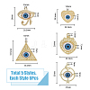 DICOSMETIC 30Pcs 5 Styles Rack Plating Alloy Enamel Evil Eye Pendants FIND-DC0002-43-2