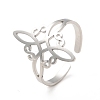 304 Stainless Steel Sailor's Knot Open Cuff Ring RJEW-F128-01P-3