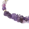 Adjustable Chip & Round Mixed Gemstone Braided Bead Bracelets for Women BJEW-JB10767-4