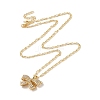 Brass Micro Pave Clear Cubic Zirconia Bowknot Pendant Necklaces for Women NJEW-S432-02G-02-3