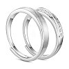 SHEGRACE Adjustable 925 Sterling Silver Couple Finger Rings JR649A-1