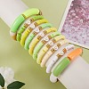 10Pcs 10 Style Handmade Polymer Clay Heishi Beaded Stretch Bracelets Set with Heart BJEW-SW00036-04-3