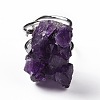 Natural Amethyst Nuggets Cuff Ring LS-RJEW-G271-01P-02-3