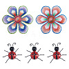 Crafans 3D Iron Flower and Ladybug Big Pendants AJEW-CF0001-19-10