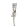 Brass Micro Pave Clear Cubic Zirconia Twister Peg Bails Pendants KK-L219-03-1