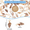 100Pcs 10 Styles Natural Shell Pendants PALLOY-AB00159-2