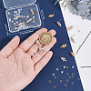 8 Pairs 2 Color Flower Shape Brass Cubic Zirconia Stud Earring Findings KK-CN0003-21-3