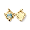 Rack Plating Brass Micro Pave Cubic Zirconia Pendants KK-D074-16G-1