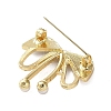 Bowknot Crystal Rhinestone & Acrylic & Plastic Pearl Brooch JEWB-G040-02G-2