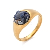 Round Natural Lapis Lazuli Chips Finger Rings RJEW-D303-03G-05-2