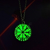 Luminous Glow in the Dark Alloy Viking Compass Pendant Cable Chain Nekclaces PW-WG9C52A-02-1