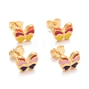 304 Stainless Steel Enamel Stud Earrings EJEW-B009-23G-1