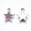 Platinum Plated Alloy Charms PALLOY-T073-06P-02-RS-2