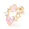 Heart & Star Cubic Zirconia Dangle Stud Earrings LS-EJEW-A065-16G-1