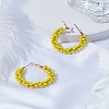 1 Pair Alloy Glass Seed Beads Hoop Earrings EJEW-LP0003-65D-3