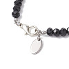 Natural Sodalite & Glass Round Beaded Bracelets for Women BJEW-JB12210-01-4