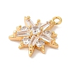 Brass Micro Pave Clear Cubic Zirconia Pendants KK-M294-07G-02-2