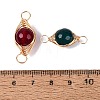 Dyed Natural Agate Connector Charms G-Q606-26KCG-3