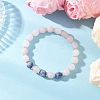 3Pcs 3 Styles Frosted Natural & Synthetic Mixed Gemstone Round Beaded Stretch Bracelets for Women Men BJEW-JB12471-3