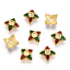 4-Petal Alloy Enamel Bead Caps X1-ENAM-TAC0023-03-2