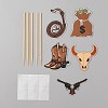 Western Cowboy Theme Paper Cake Toppers with Bamboo Stick AJEW-WH0038-68-1