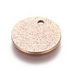 Ion Plating(IP) 304 Stainless Steel Textured Pendants STAS-I098-01-12mm-RG-2