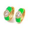 Rack Plating Brass Cubic Zirconia Enamel Earrings EJEW-S219-14G-01-1