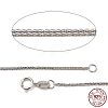 Anti-Tarnish Rhodium Plated 925 Sterling Silver Wheat Chains Necklace for Women STER-I021-07P-6