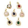 Brass Micro Pave Cubic Zirconia Pendants KK-R162-070G-1