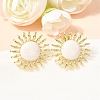 Sun Brass Stud Earrings EJEW-D352-02G-03-1