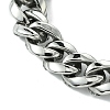 304 Stainless Steel Cuban Link Chain Bracelets for Women Men BJEW-C063-04AS-3