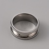 201 Stainless Steel Grooved Finger Ring Settings STAS-WH0027-26C-P-2