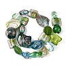 Handmade Foil Glass with Gold Sand Lampwork Beads Strands FOIL-Q002-08D-2