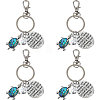 4Pcs Shell & Imitated Pearl Acrylic & Alloy Pendants KEYC-FH00103-1