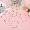 4Pcs 2 Colors Alloy Curb Chain Finger Ring Bracelets for Women BJEW-CY0001-07-3