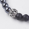 Natural Lava Rock Beads Stretch Bracelets BJEW-I241-04-2