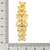 Brass Pave Clear Cubic Zirconia Flower with Leaf Links Connector Charms KK-P277-52G-01-3