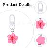 24Pcs 6 Colors Resin Flower Pendant Decorations HJEW-DC0001-32-4