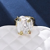 Brass with Natural Baroque Pearl Finger Rings RJEW-Q023-01G-2