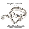 304 Stainless Steel Micro Pave Clear Cubic Zirconia Finger Rings FS-WGB0E10-06-1