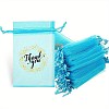 50Pcs Thank You Printed Organza DIY Craft Drawstring Bags PW-WG4E938-14-1