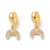 Brass Cubic Zirconia European Dangle Charms KK-B037-18G-1