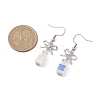 Brass with Glass Dangle Earrings for Women EJEW-TA00550-3