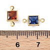 SHEGRACE Brass Pave Cubic Zirconia Square Connector Charms XGRQ2O980-440G-3