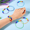 7 Colors Eco-Friendly Korean Waxed Polyester Cord with Natural & Dyed Malaysia Jade Beaded Adjustable Bracelets BJEW-TAC0035-8