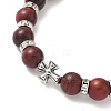 Dyed Imitation Burmese Wood Round Beadeed Stretch Bracelets Sets for Men Women BJEW-JB12355-03-3