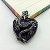 Natural Amethyst Heart Pendants PW-WG82264-02-1