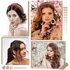 2Pcs 2 Colors Floral Hair Bands Embellishments for Women OHAR-CY0001-19A-5